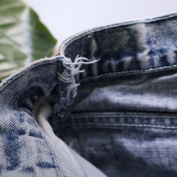 VINTAGE ACID WASH HIGH WAIST DENIM SKIRT - Picture 8 of 8